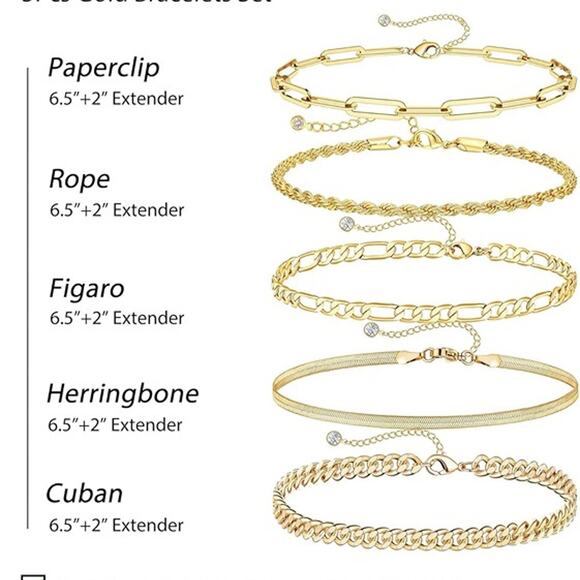 DEARMAY Gold Bracelets for Women, 14K Real Gold Jewelry Sets for Women - Picture 4 of 6